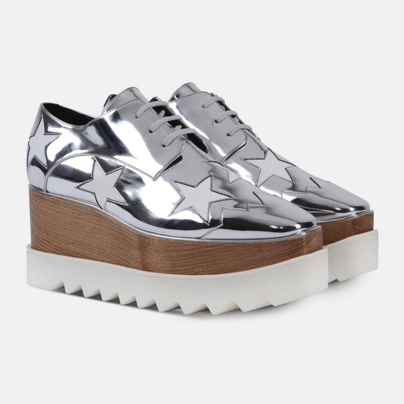 Stella McCartney Shoes - Stella McCartney Elyse Platform Shoes Silver White Size 5 / 35.5 Designer Trendy